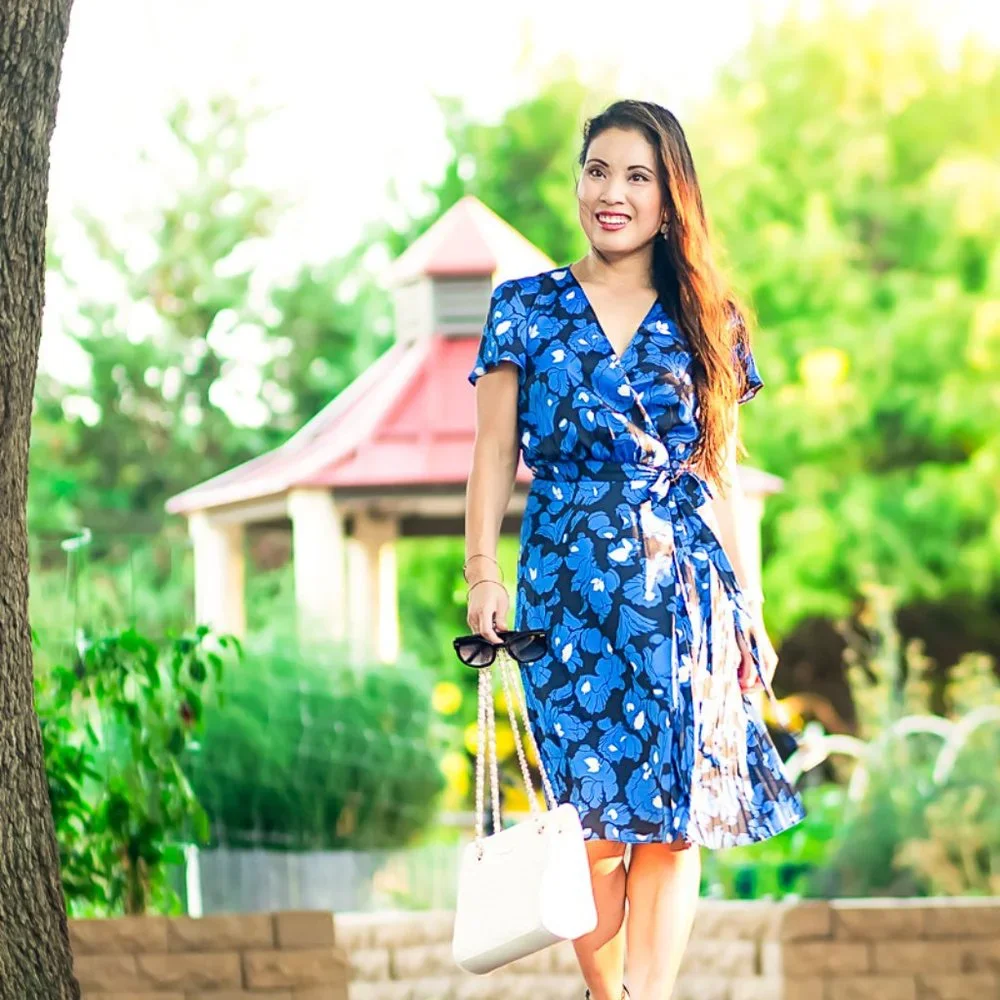 princess polly baby blue dress Banana Republic | Dresses | Banana Republic Blue Floral Pleated Wrap Midi  Summer Vneck Navy Blue Dress